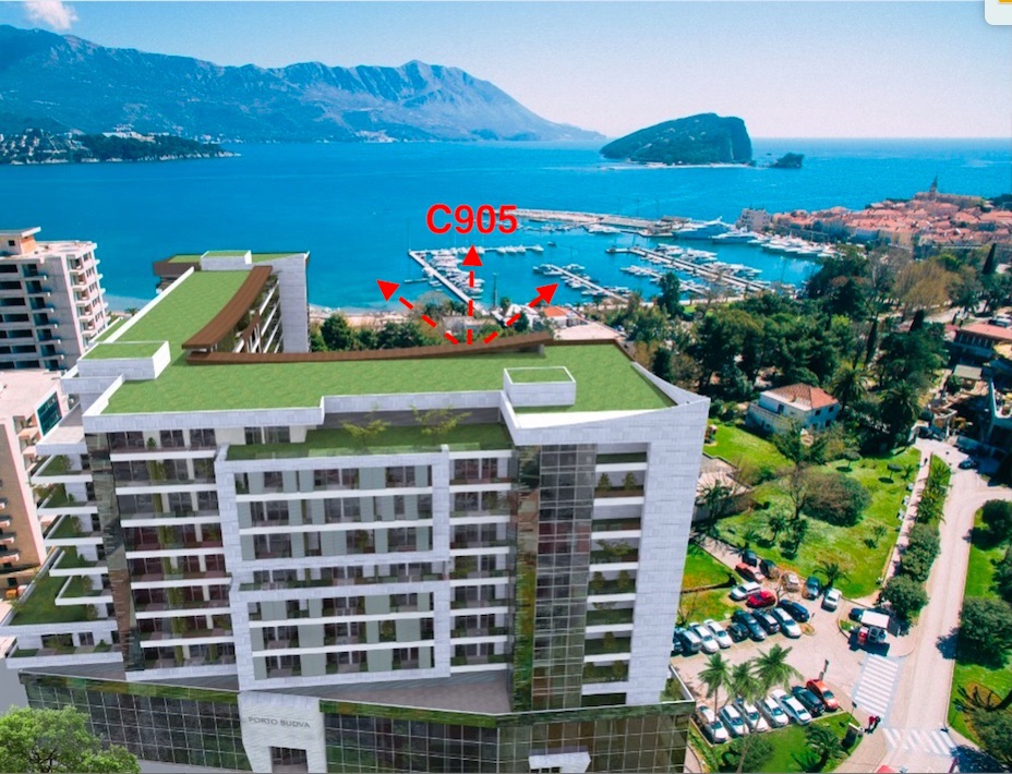 Porto Budva - Jednosoban penthaus С905 (2), 11.sprat, 63.25 m2 - Centralni pogled na more i Stari Grad 7