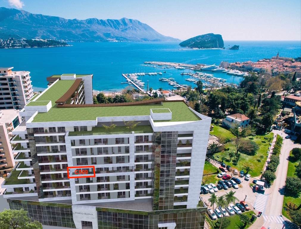 Porto Budva - One bedroom apartment C509, 7th floor, 59.39 m2 - Nature and city view 23