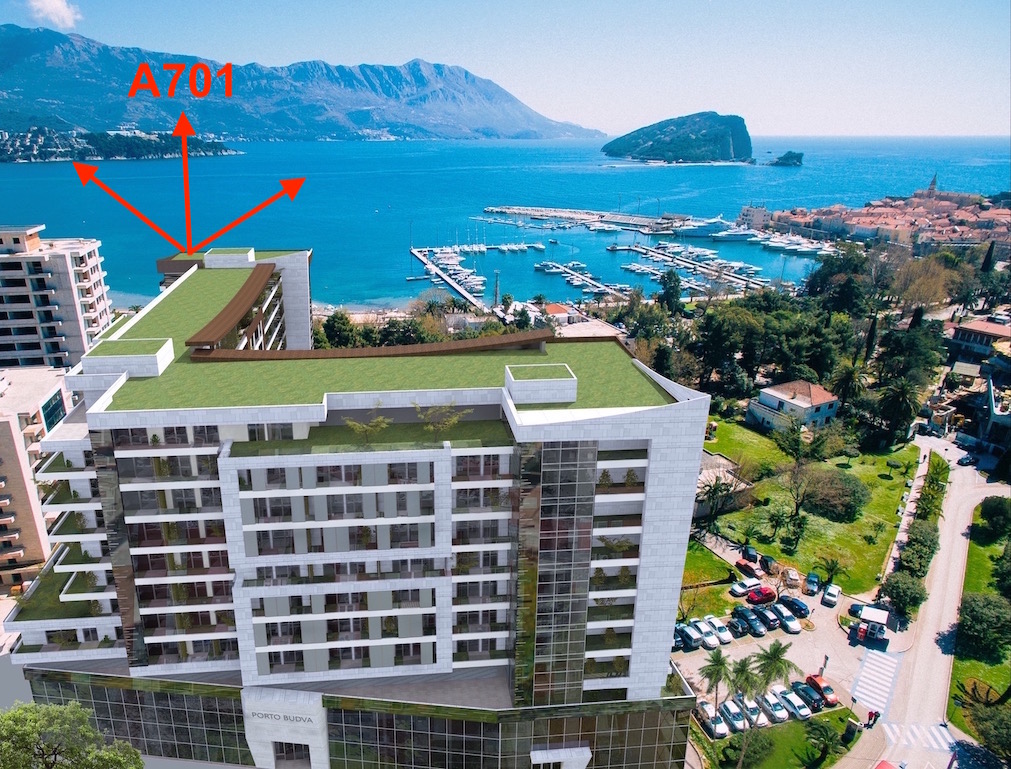 Porto Budva - Dvosoban stan A701, 9.sprat, 102.44 m2 - Pogled na more i Stari Grad 7