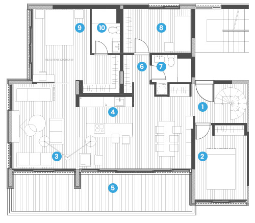 Paradise Residence - Yeni Lüks kompleks Budva - Üç yatak odalı penthouse As9, 262,93 m2, deniz manzaralı 1